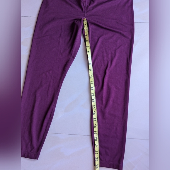 Velocity Womens activewear leggings ankle polyester spandex red wine lightweight - Picture 9 of 13